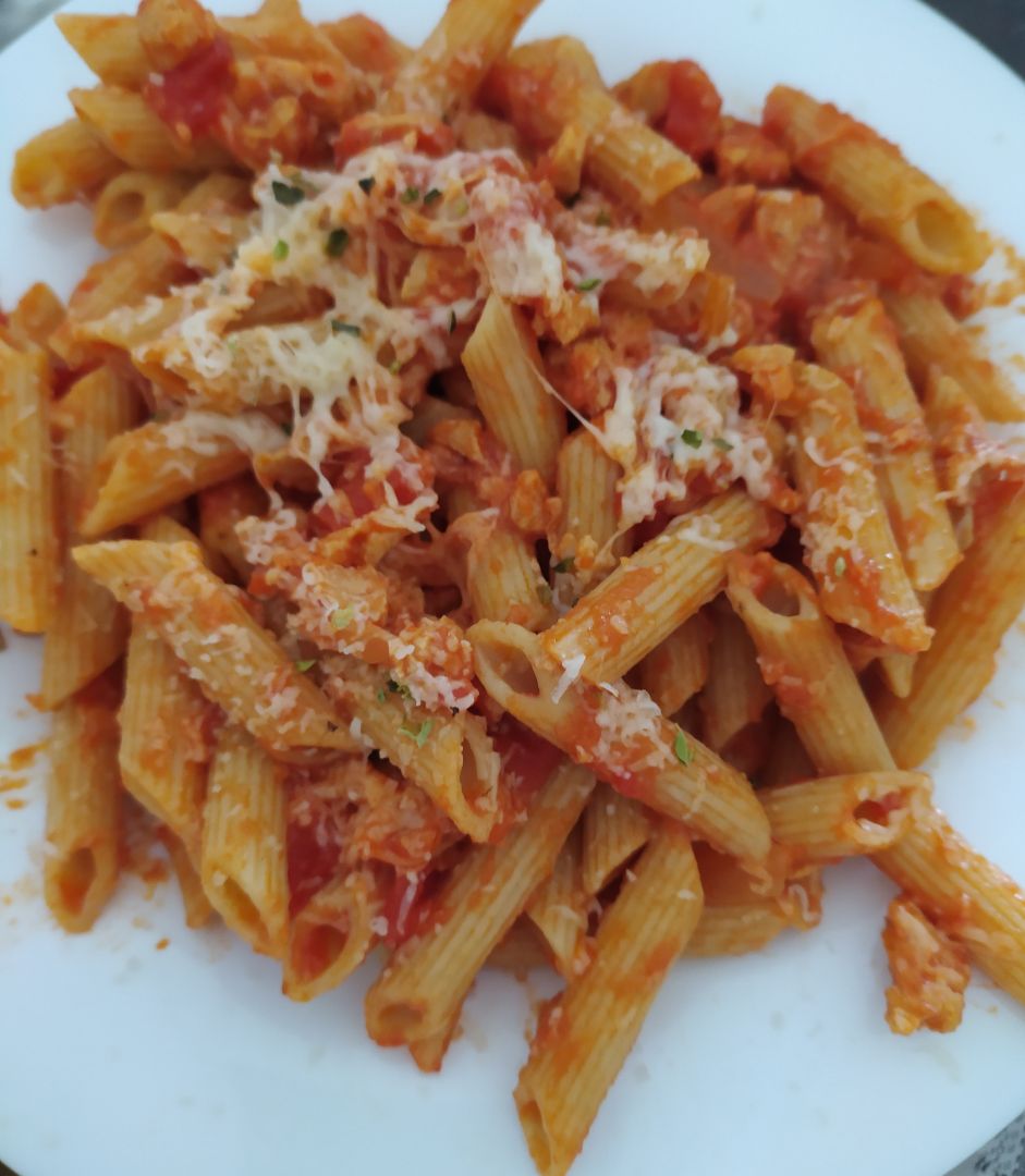 Macarrones boloñesa de soja texturizada