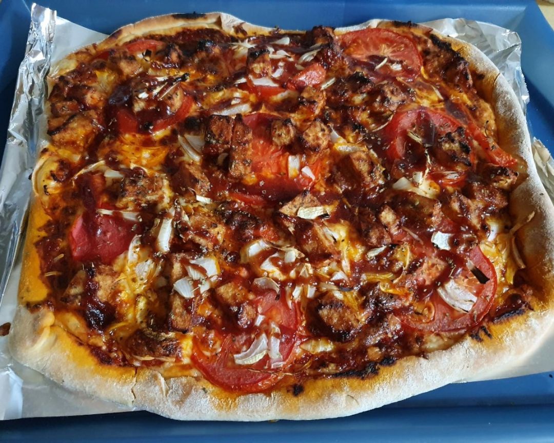 Pizza barbacoa vegetariana Pizza barbacoa vegetariana