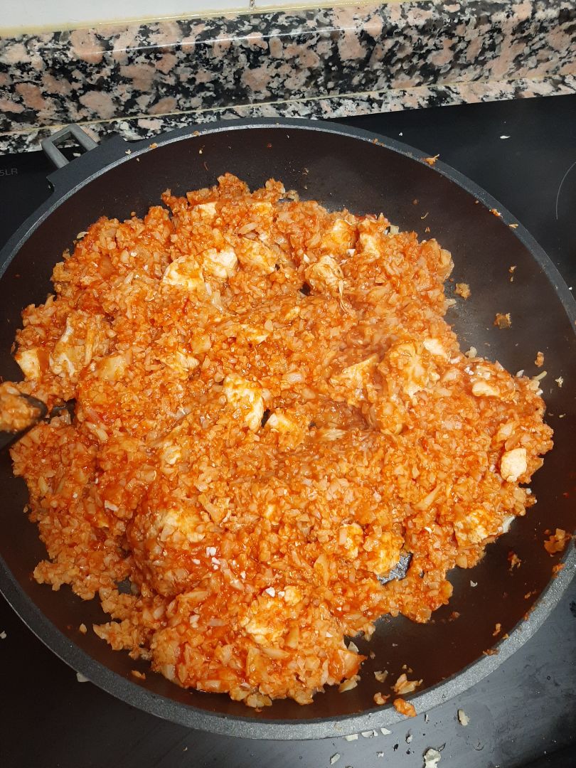 ARROZ DE COLIFLOR A LA CUBANA Paso 3 ARROZ DE COLIFLOR A LA CUBANA Paso 3