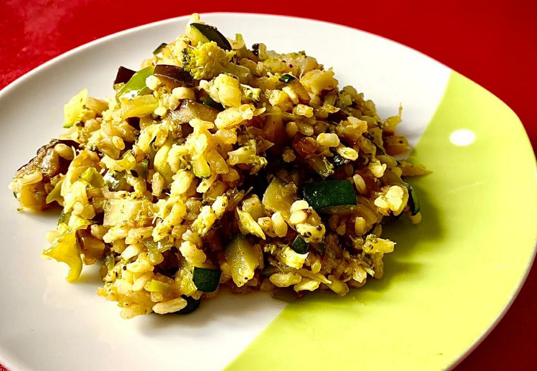 Arroz de broccoli salteado Arroz de broccoli salteado
