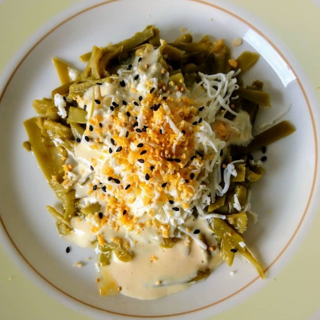 Judias verdes con salsa mostaza y huevo cocido Judias verdes con salsa mostaza y huevo cocido