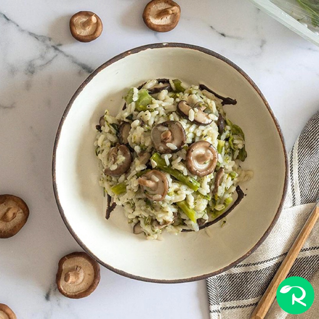 RISOTTO DE BIMI Y SHIITAKE 🥦🍄