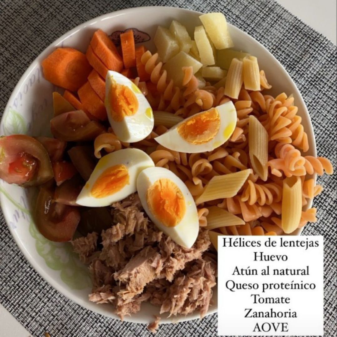 Ensalada de hélices de lentejas