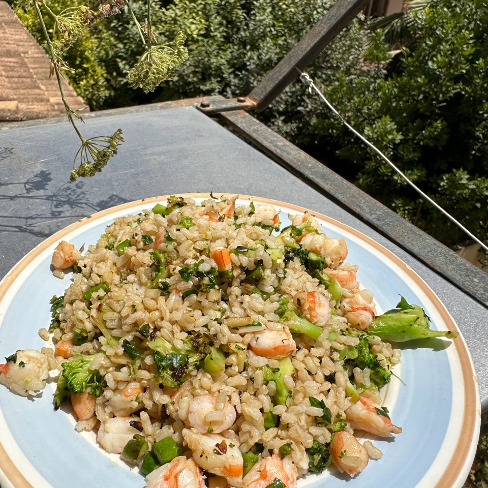 Arroz con langostinos y verduras Arroz con langostinos y verduras