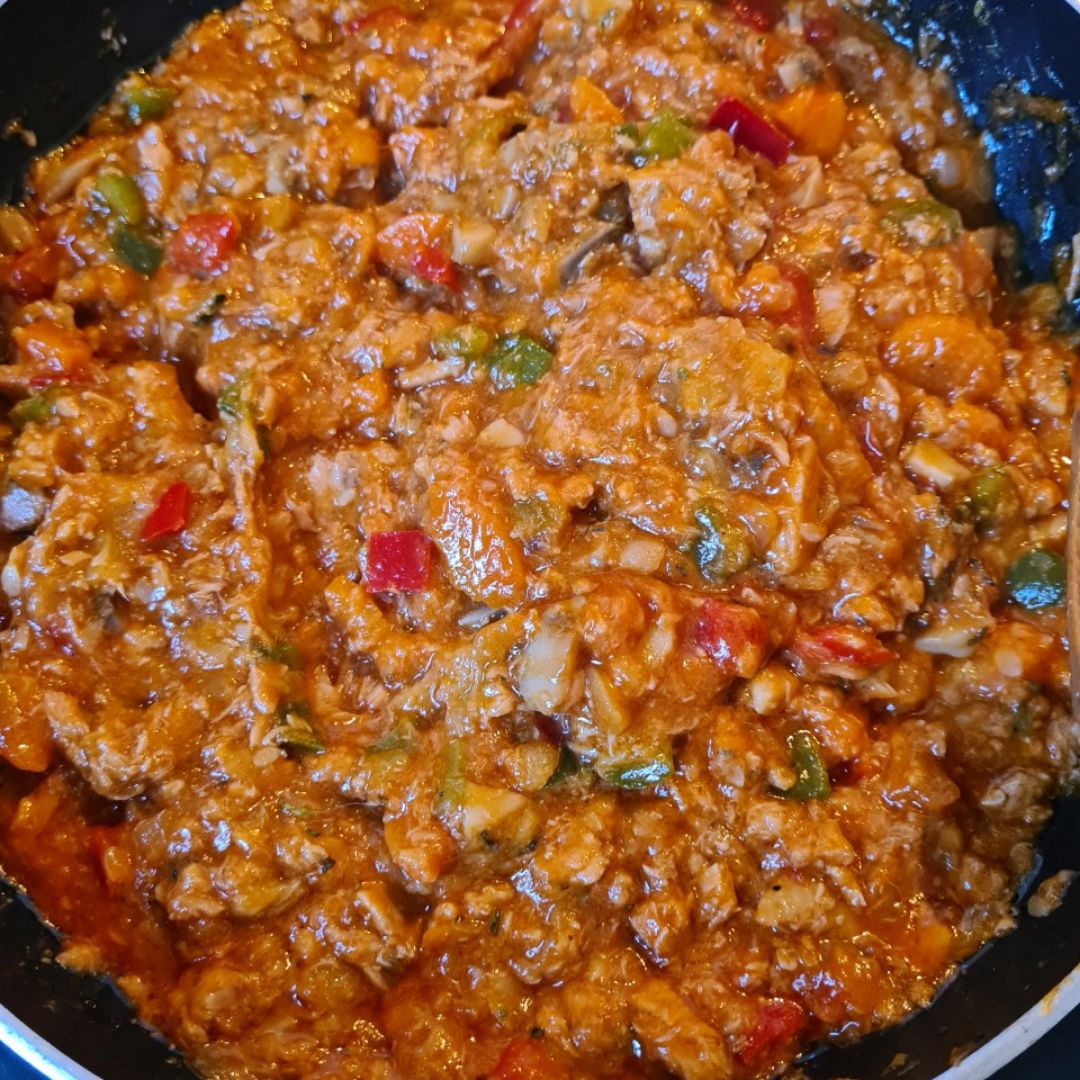Calabacín relleno con atún y verduras Paso 3 Calabacín relleno con atún y verduras Paso 3