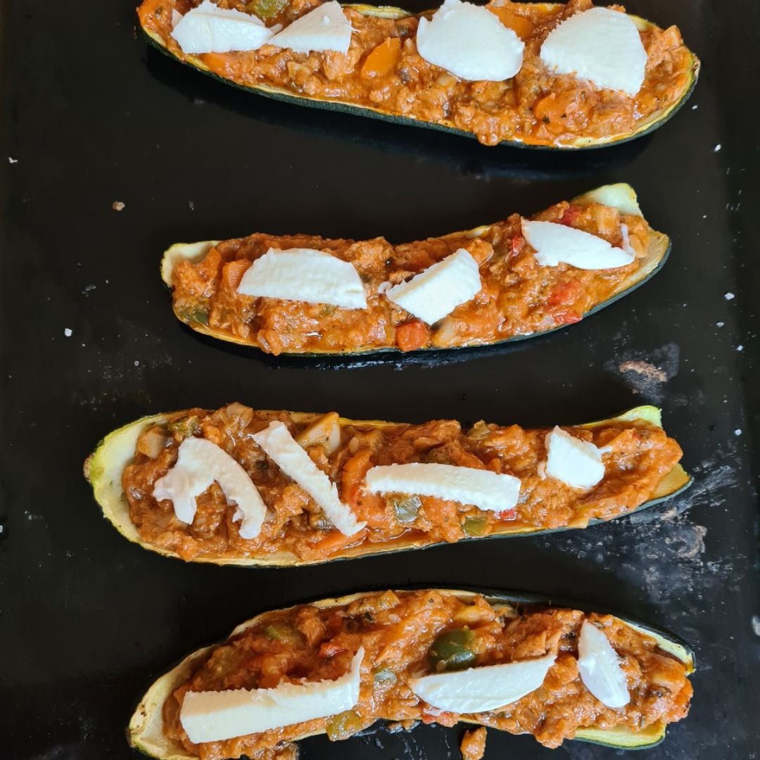 Calabacín relleno con atún y verduras Paso 4 Calabacín relleno con atún y verduras Paso 4