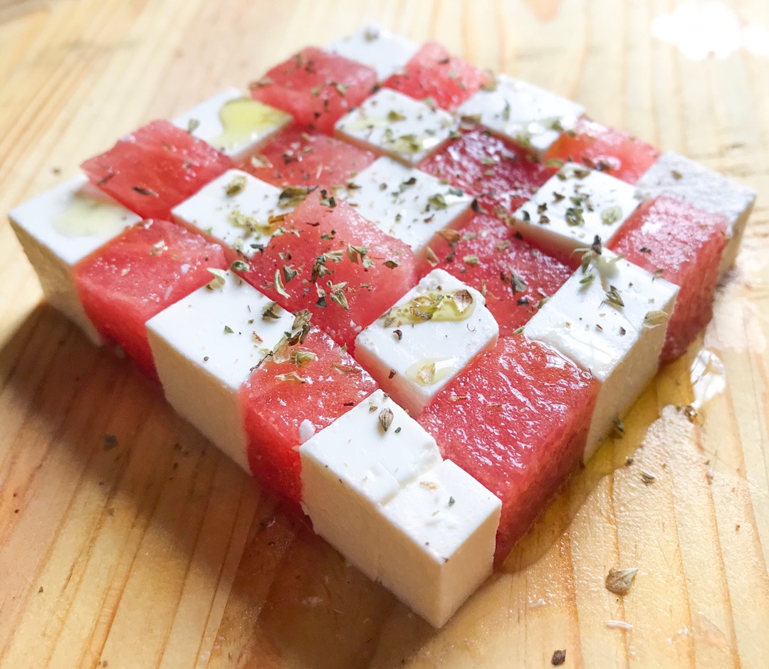 Ensalada de sandía y queso feta 