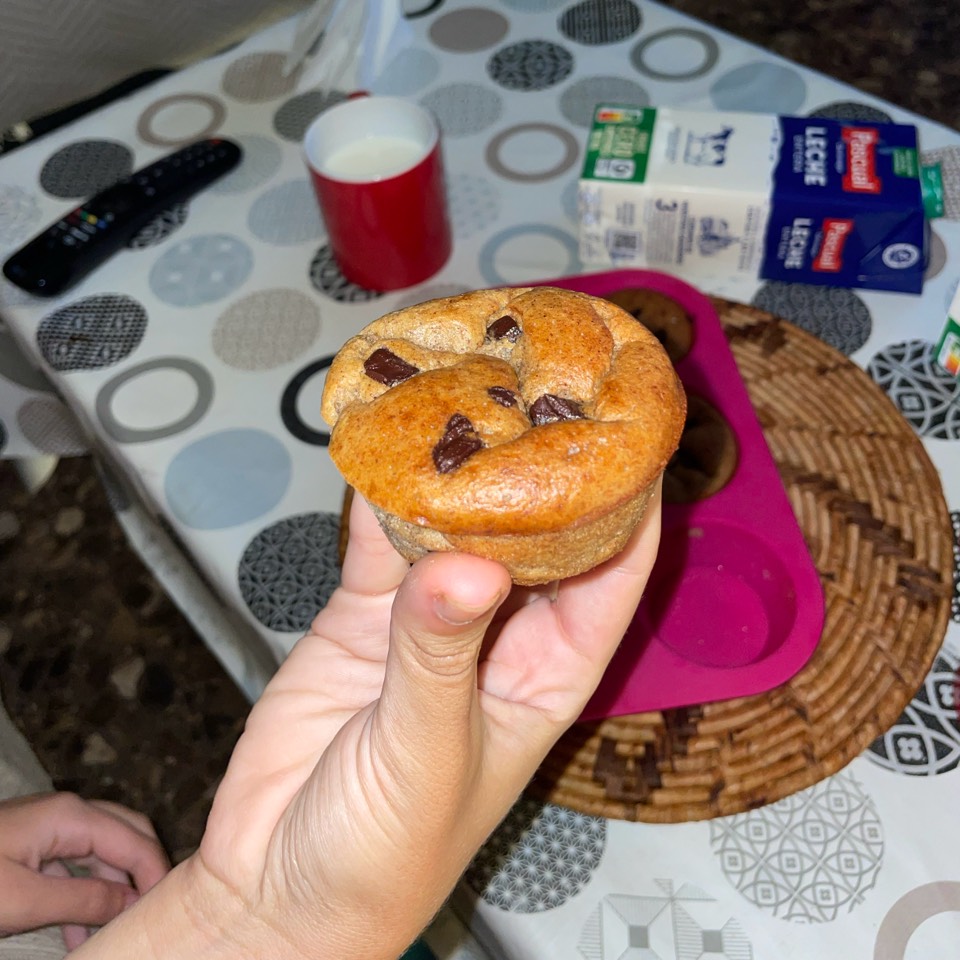 Muffins de avena, banana y chocolate 