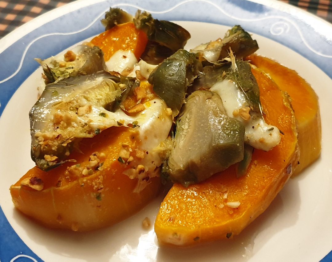 Calabaza asada con mozzarella