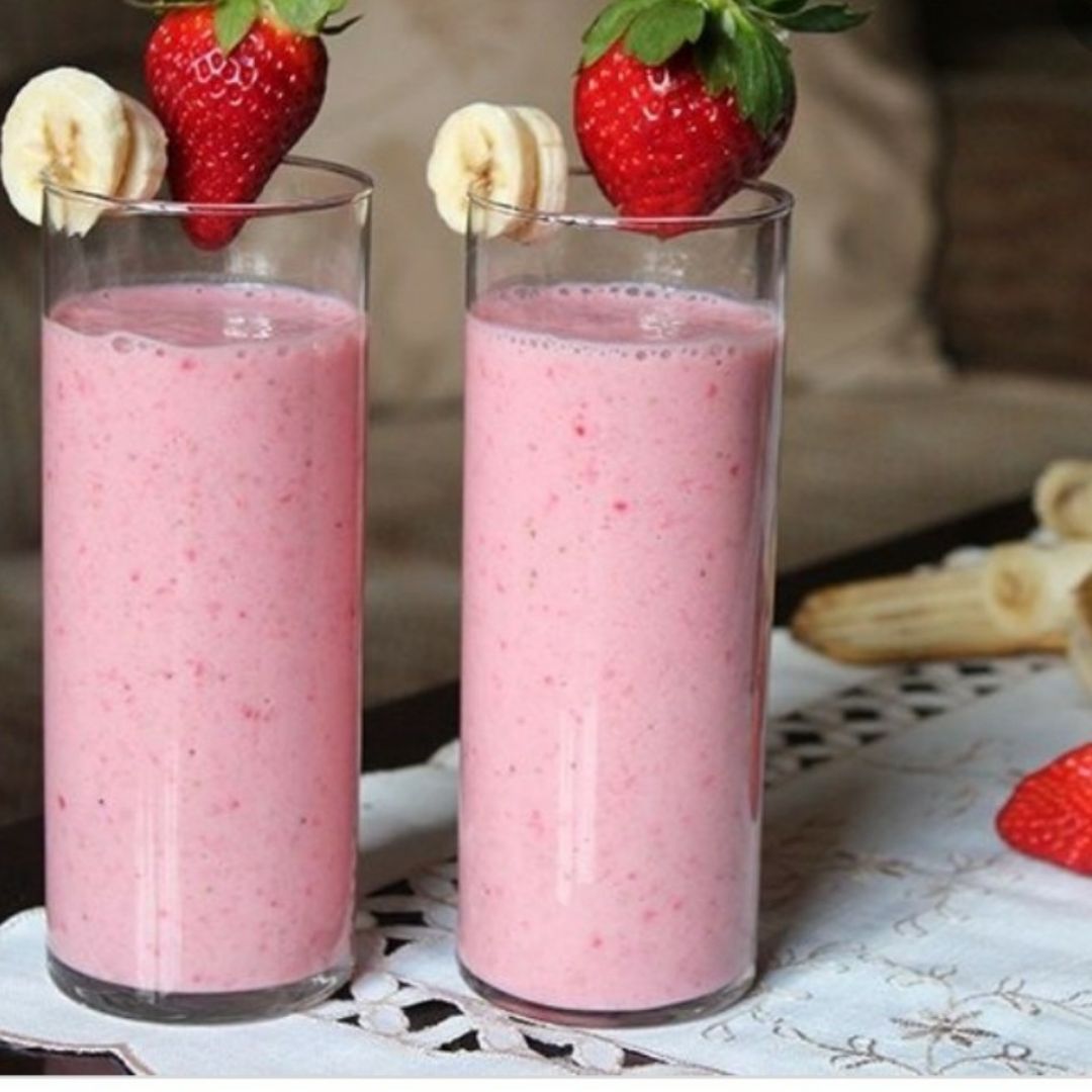 Batido de fresa y plátano