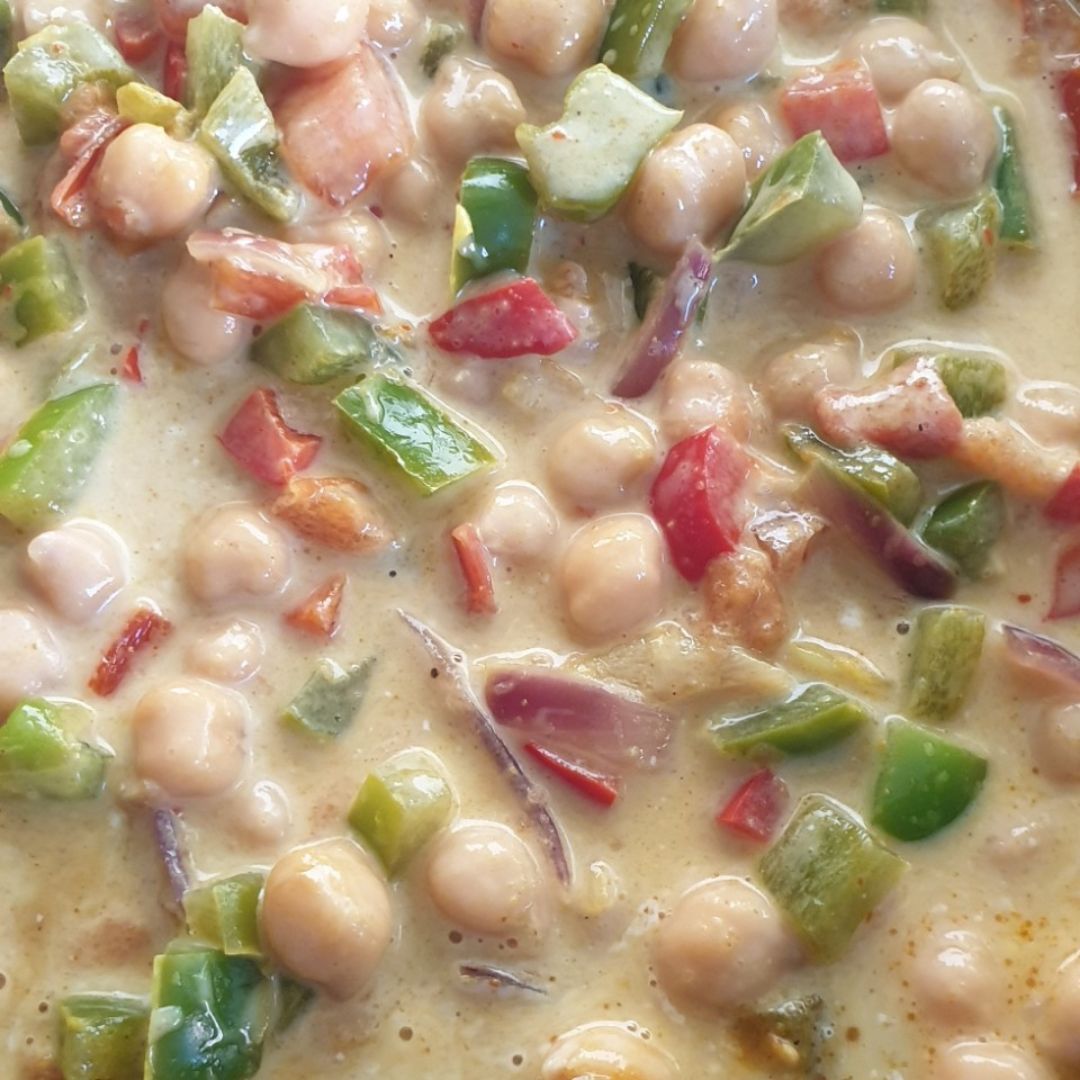 Guiso de mango al curry con garbanzos Paso 2 Guiso de mango al curry con garbanzos Paso 2