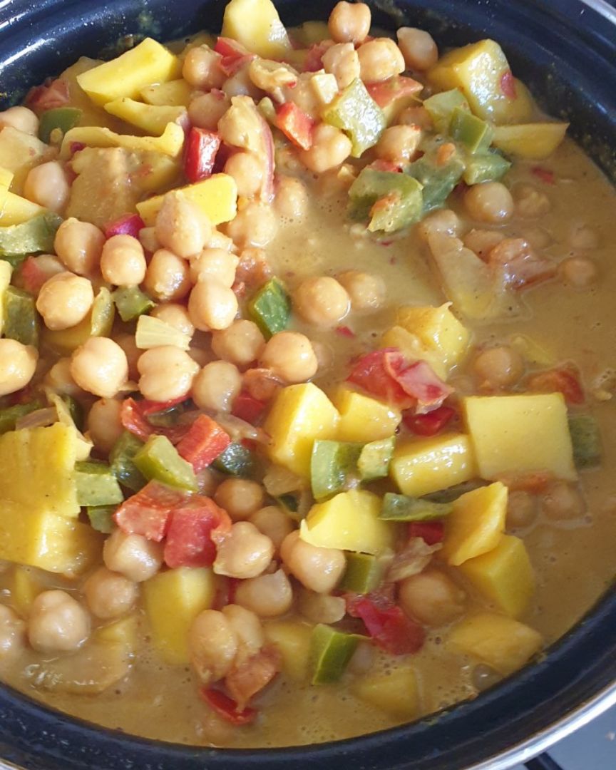 Guiso de mango al curry con garbanzos Paso 3 Guiso de mango al curry con garbanzos Paso 3