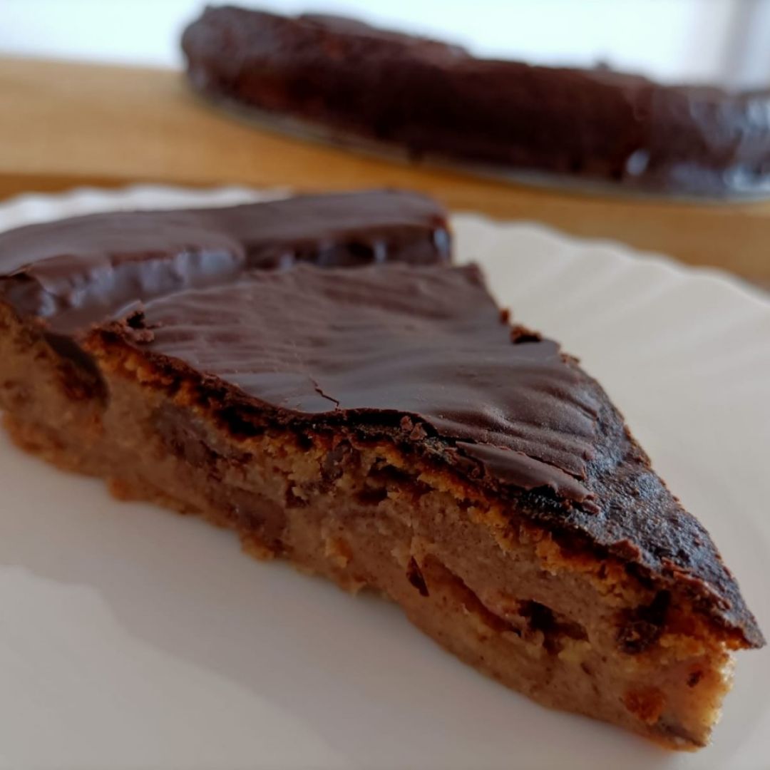 Tarta cremosa de manzana y chocolate 🍎🍫🍎 Tarta cremosa de manzana y chocolate 🍎🍫🍎