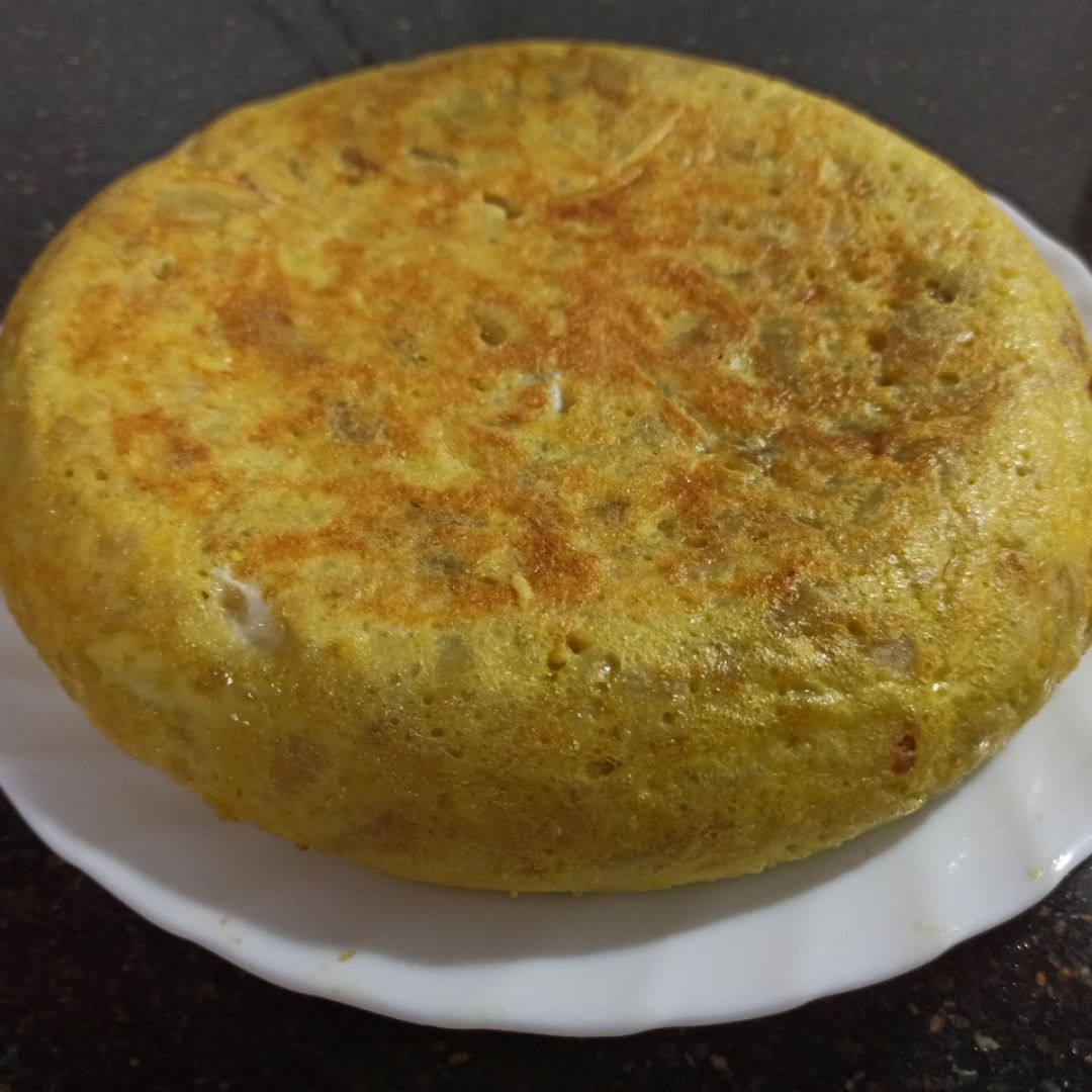 Tortilla con queso de cabra y cebolla caramelizada Paso 4 Tortilla con queso de cabra y cebolla caramelizada Paso 4