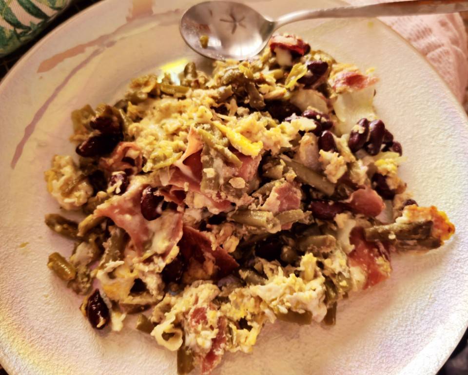 Revuelto de judías con jamón 