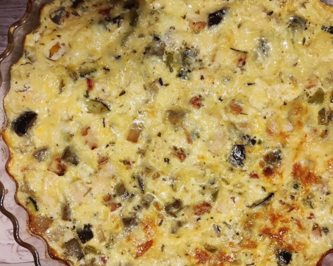 Frittata de verduras y pollo