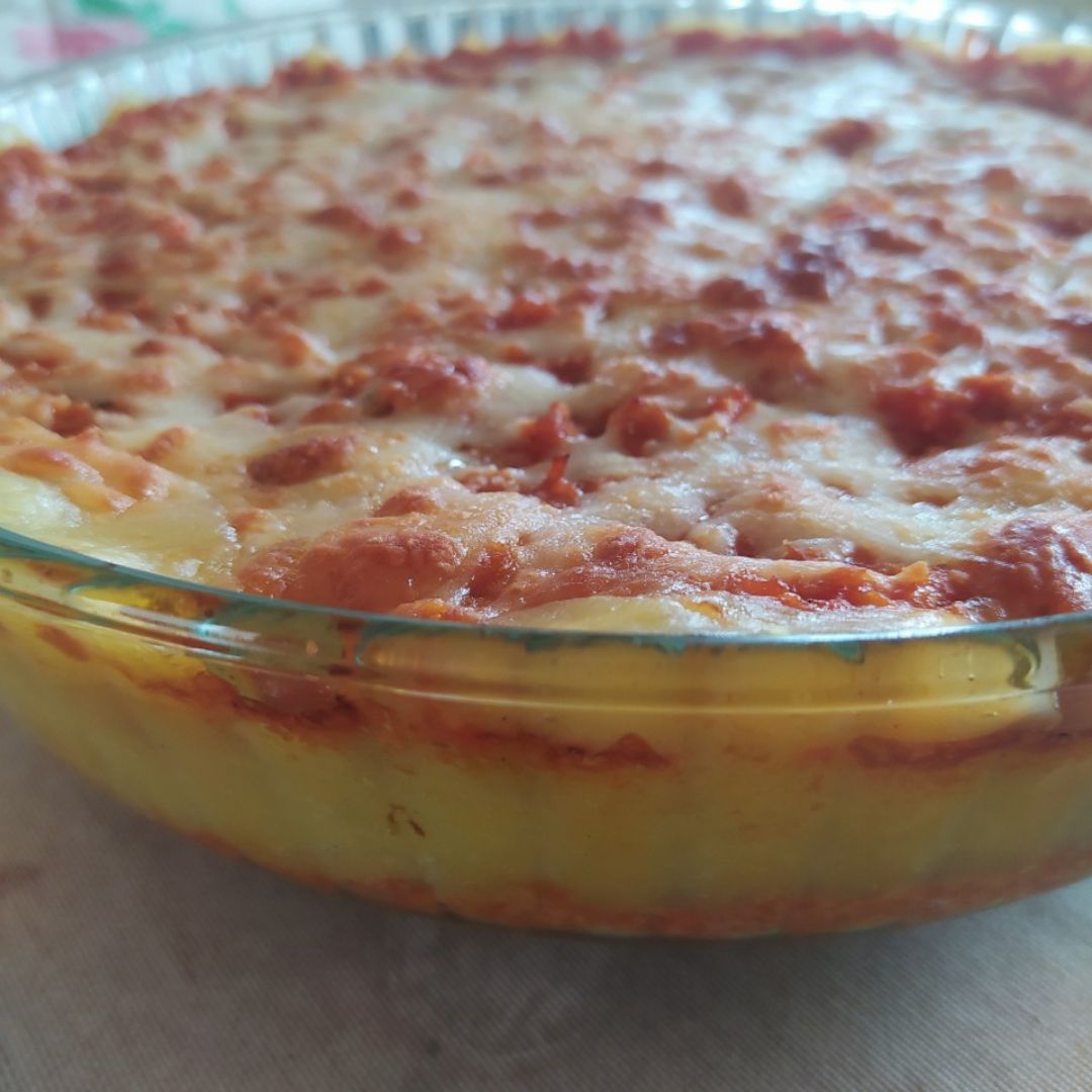 Pastel de patata y soja texturizada