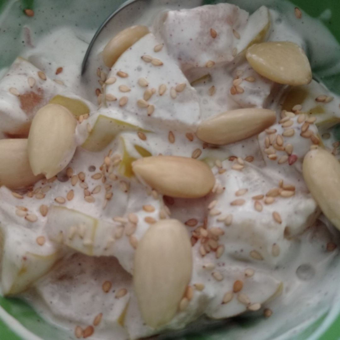 Manzana asada con yogur Manzana asada con yogur