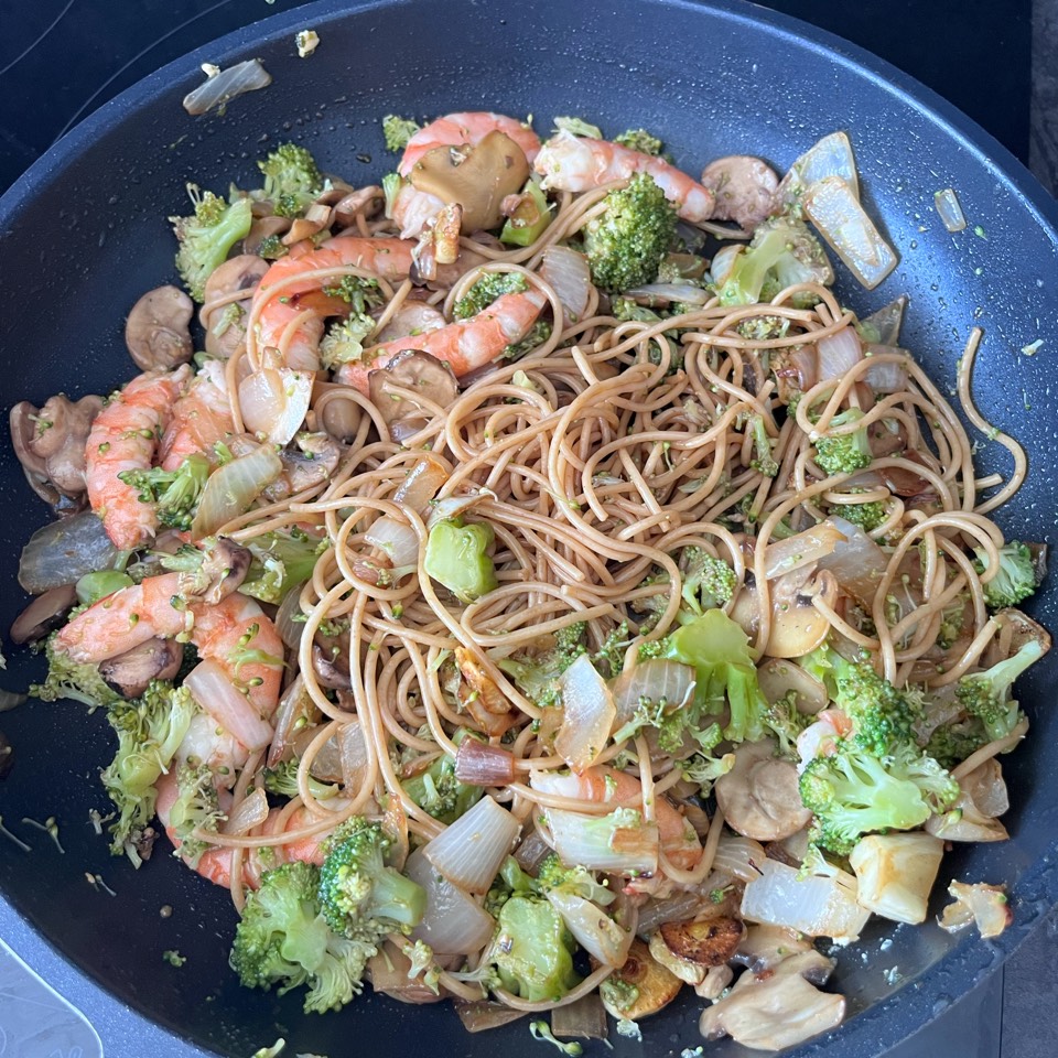 Espaguetis con gambas Espaguetis con gambas