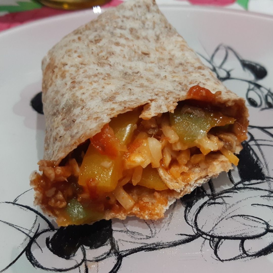 Fajitas de verduras y soja texturizada Fajitas de verduras y soja texturizada