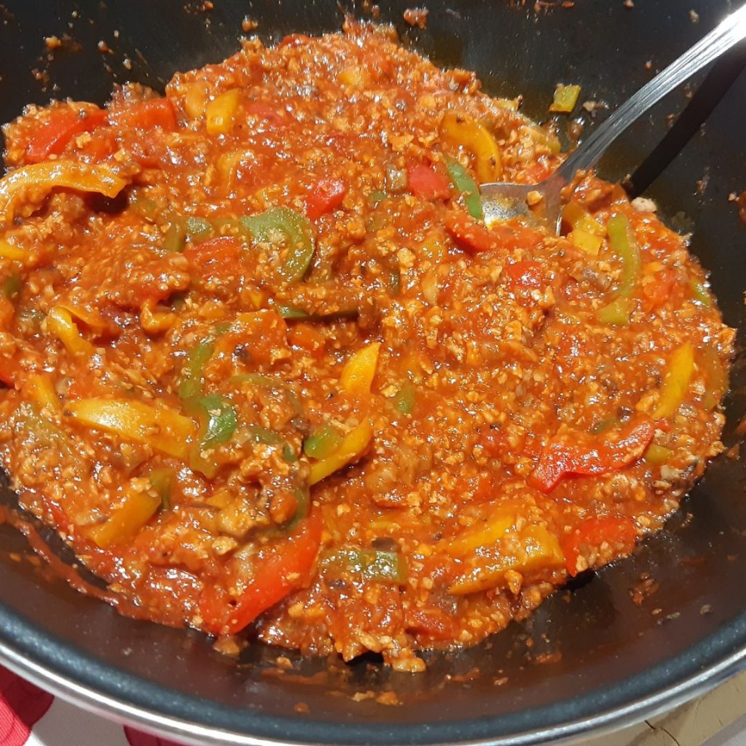 Fajitas de verduras y soja texturizadaStep 0