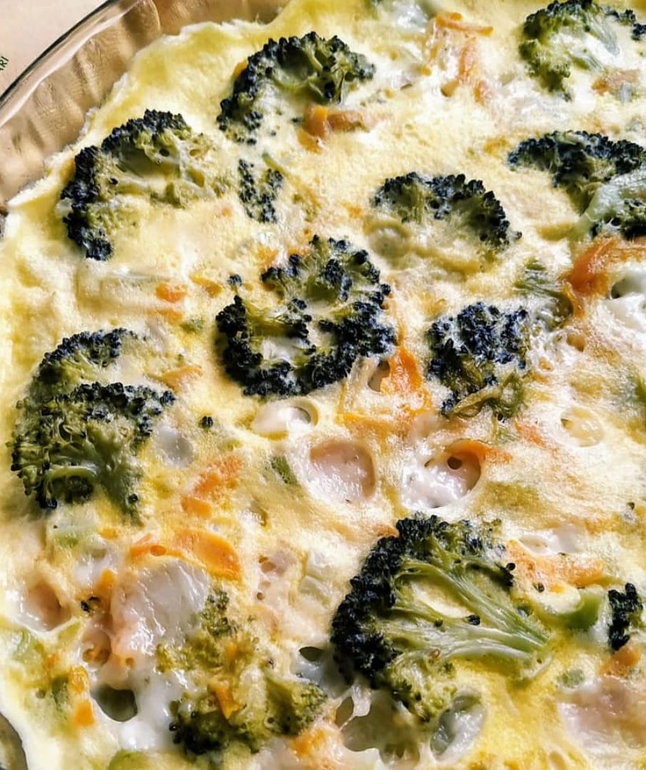 Pastel de brócoli con queso de cabra