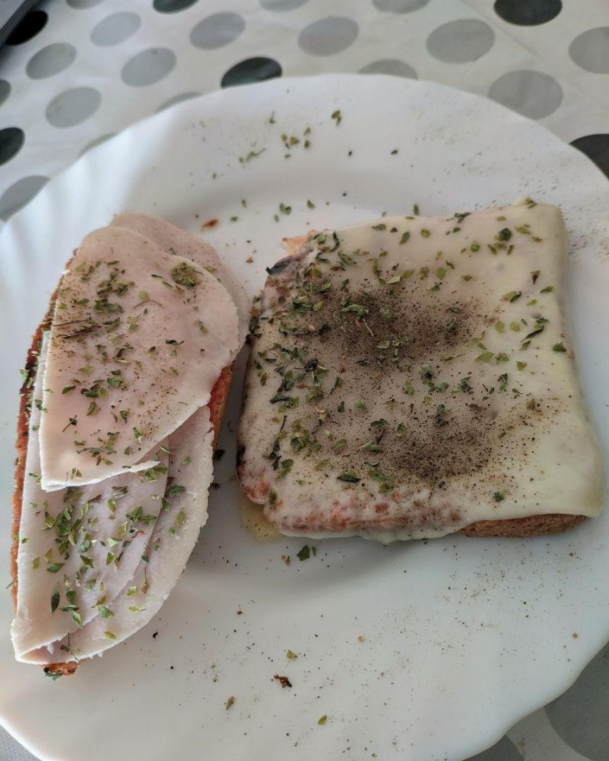 Tostadas de queso y pavo 🍞