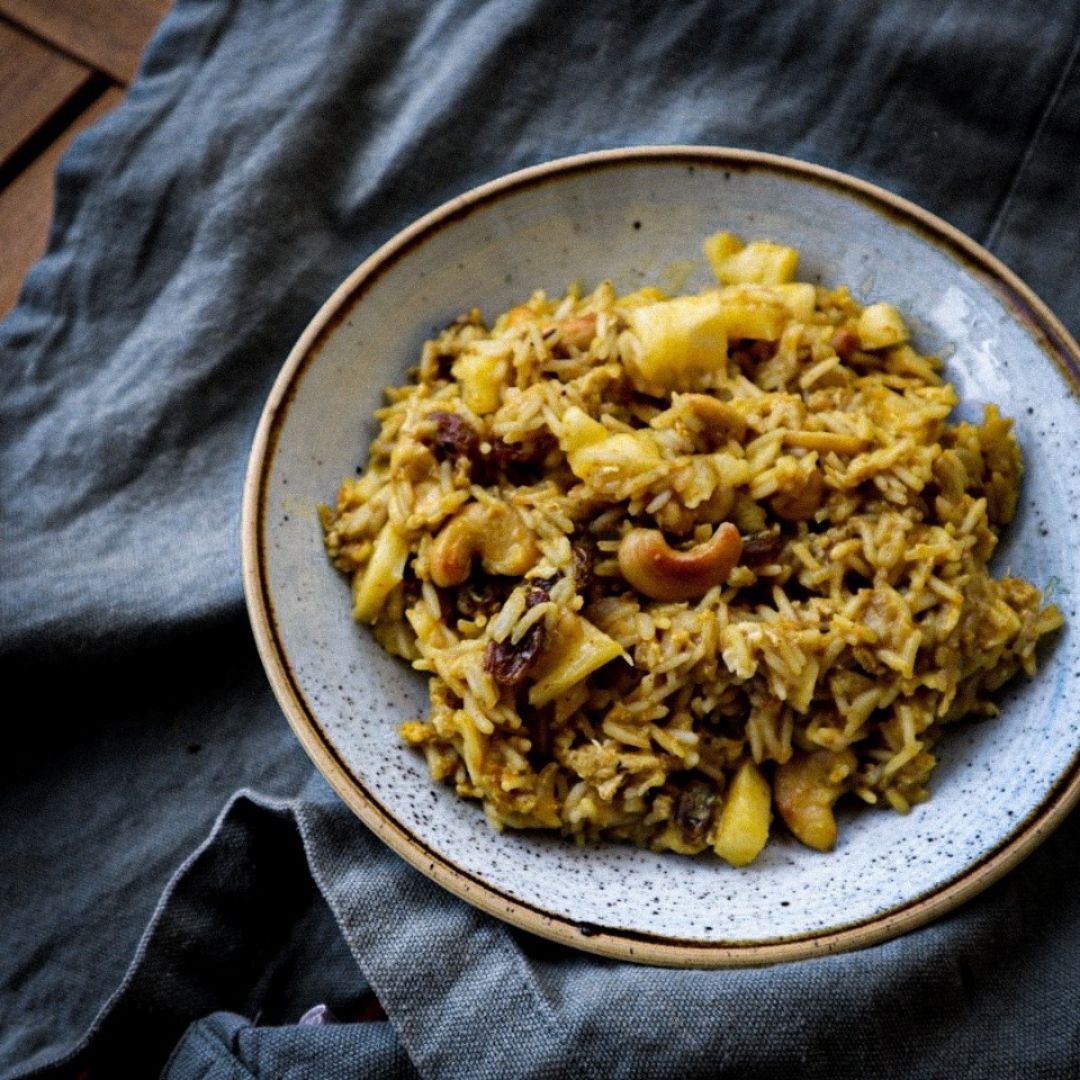 Arroz "frito" con piña Arroz "frito" con piña