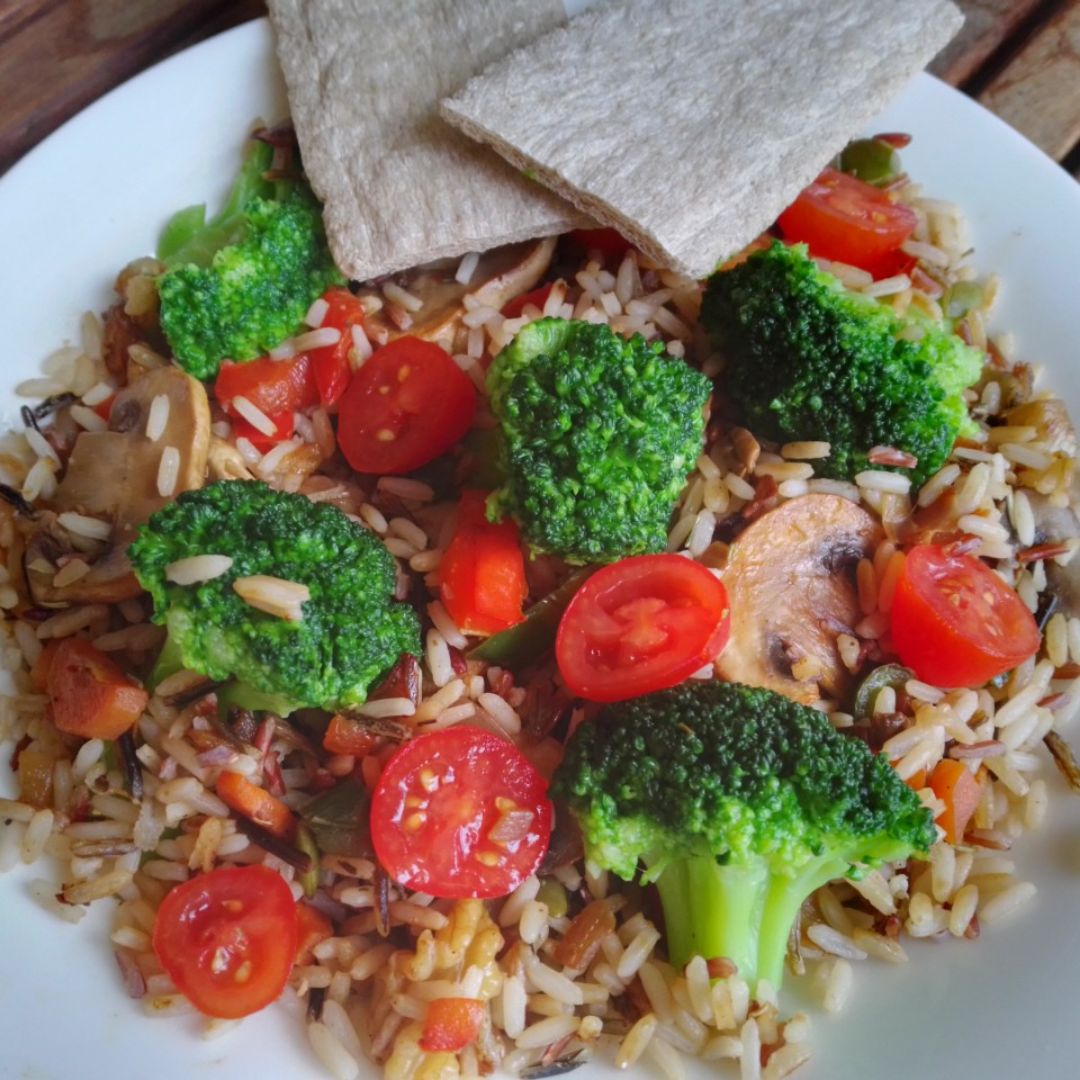 🍲ARROZ TRICOLOR CON SALTEADO DE VERDURAS Y BRÓCOLI 🍲 Paso 5