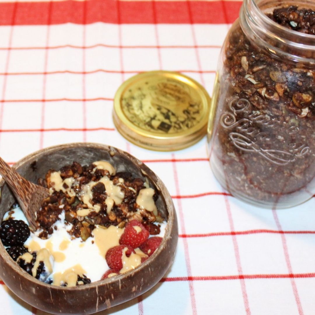 Granola con doble chocolate 🍫 Granola con doble chocolate 🍫