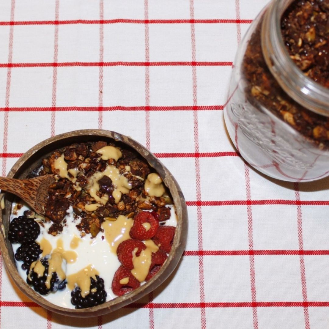 Granola con doble chocolate 🍫 Paso 3 Granola con doble chocolate 🍫 Paso 3
