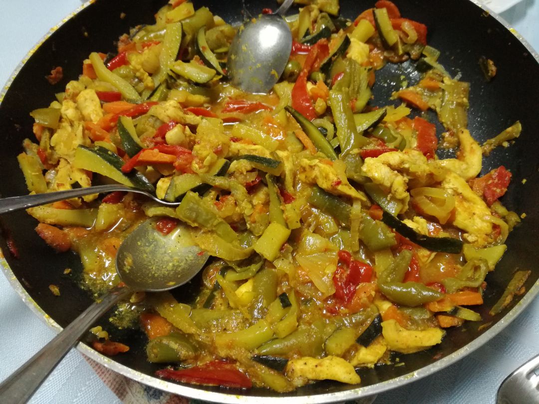 Fajitas de verdura y pollo Fajitas de verdura y pollo