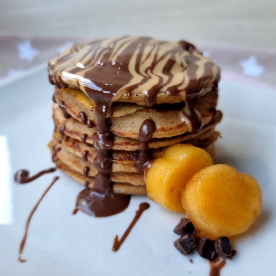 🌸TORTITAS SIN HIDRATOS CON CAQUI Y CHOCOLATE 🌸TORTITAS SIN HIDRATOS CON CAQUI Y CHOCOLATE