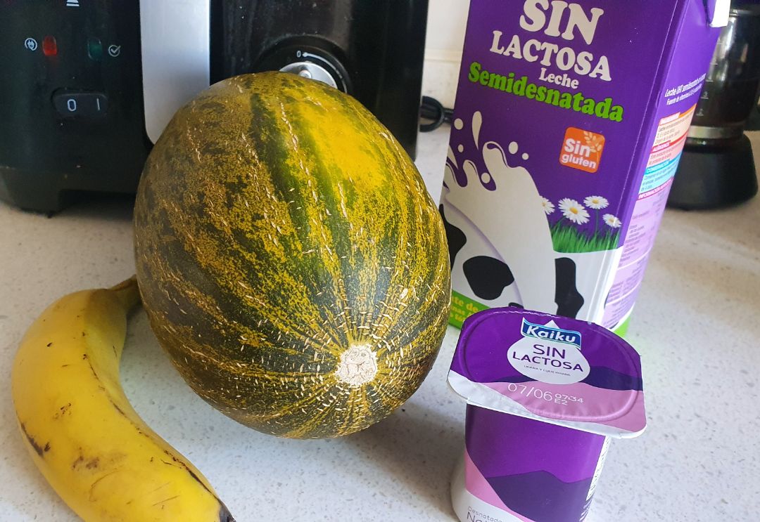 Smoothie de melón y plátano Paso 0