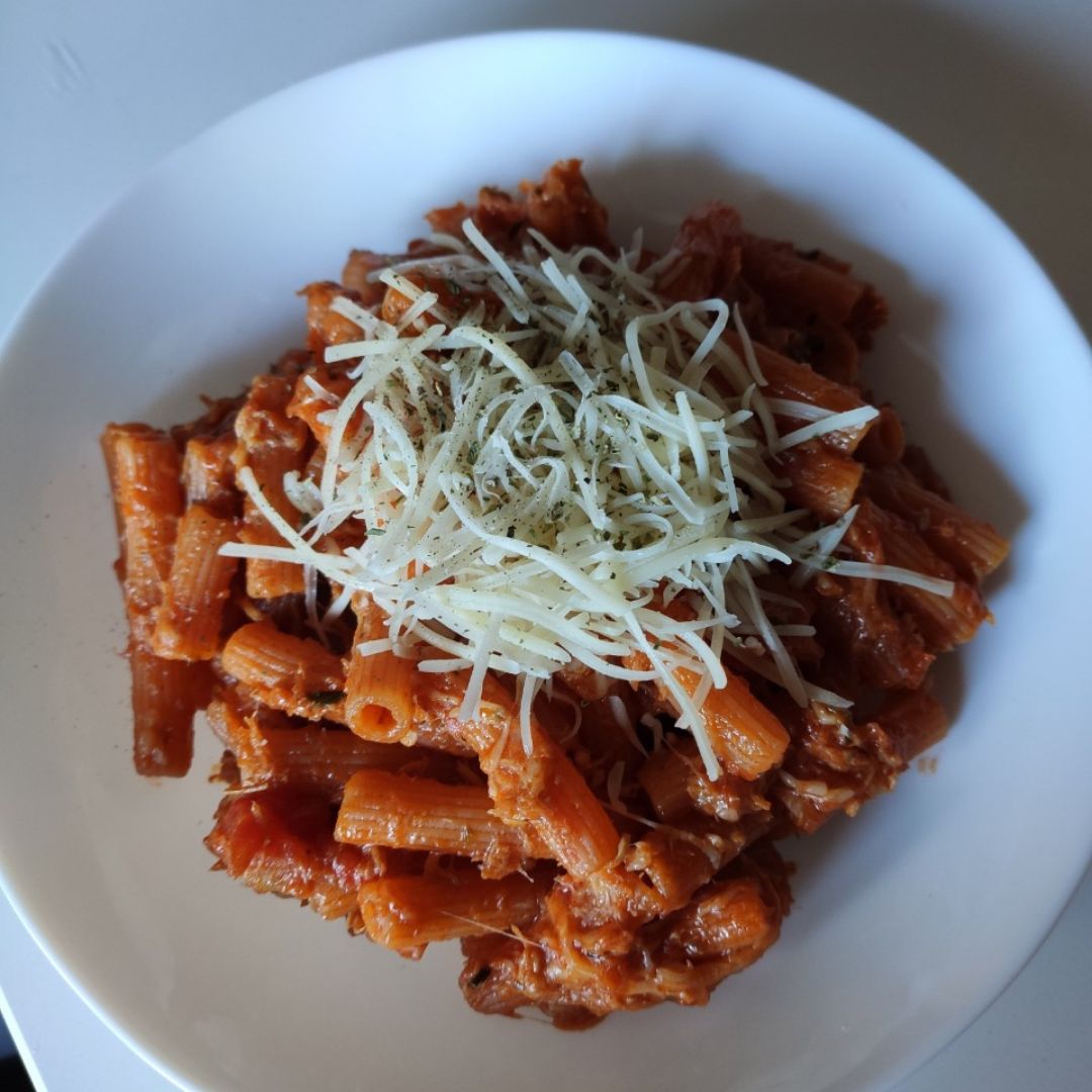 Macarrones de lenteja roja con atún y tomate Paso 4 Macarrones de lenteja roja con atún y tomate Paso 4