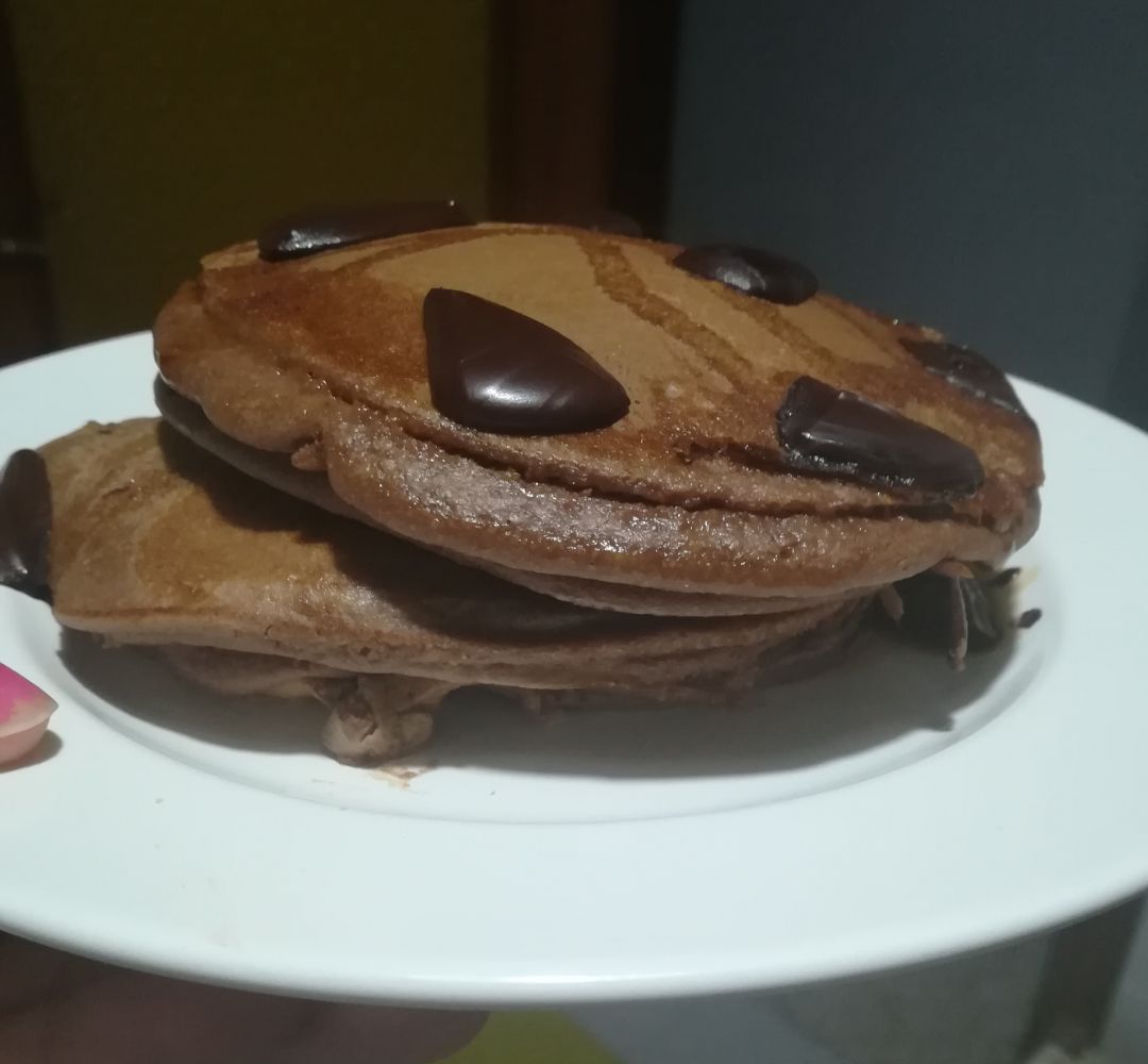 Tortitas de avena, plátano y cacao Tortitas de avena, plátano y cacao