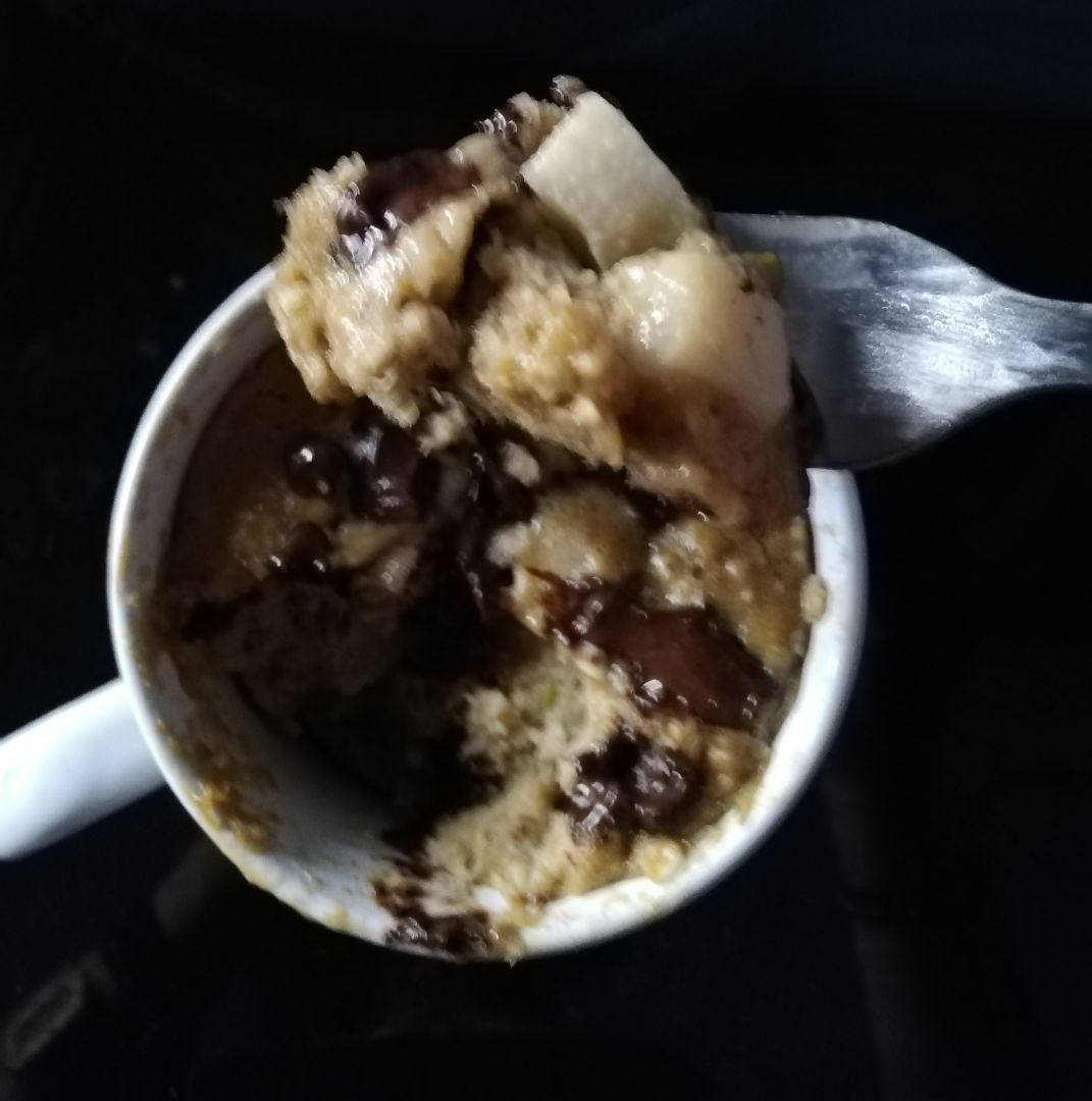 Mugcake proteico de plátano y pera Paso 5