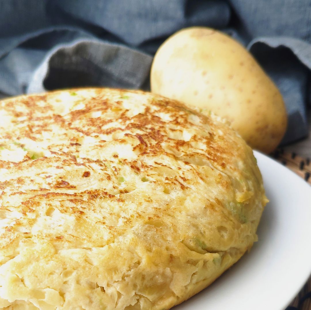 Tortilla jugosa de patata y calabacín Tortilla jugosa de patata y calabacín