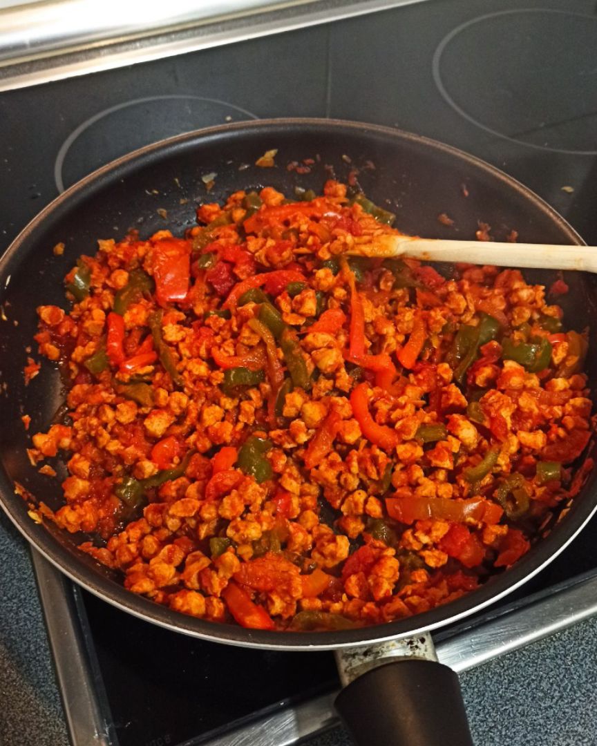 Fajitas de soja texturizada Paso 3