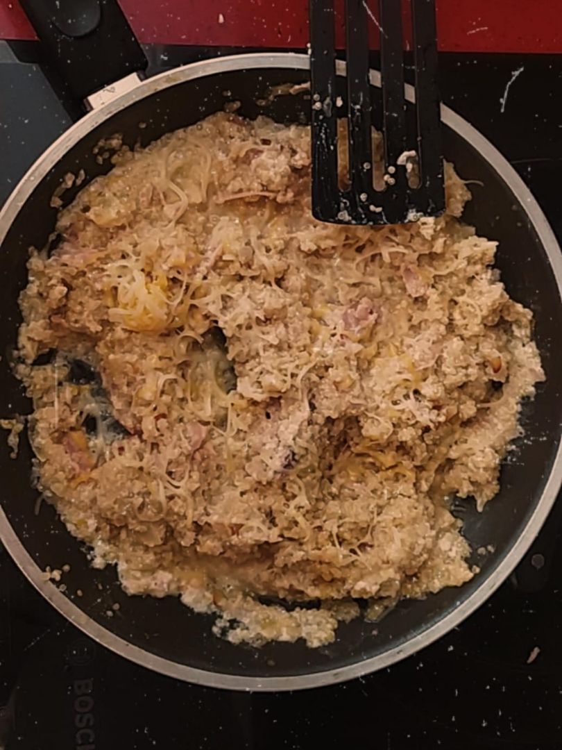 Quinoa con salsa carbonara Quinoa con salsa carbonara