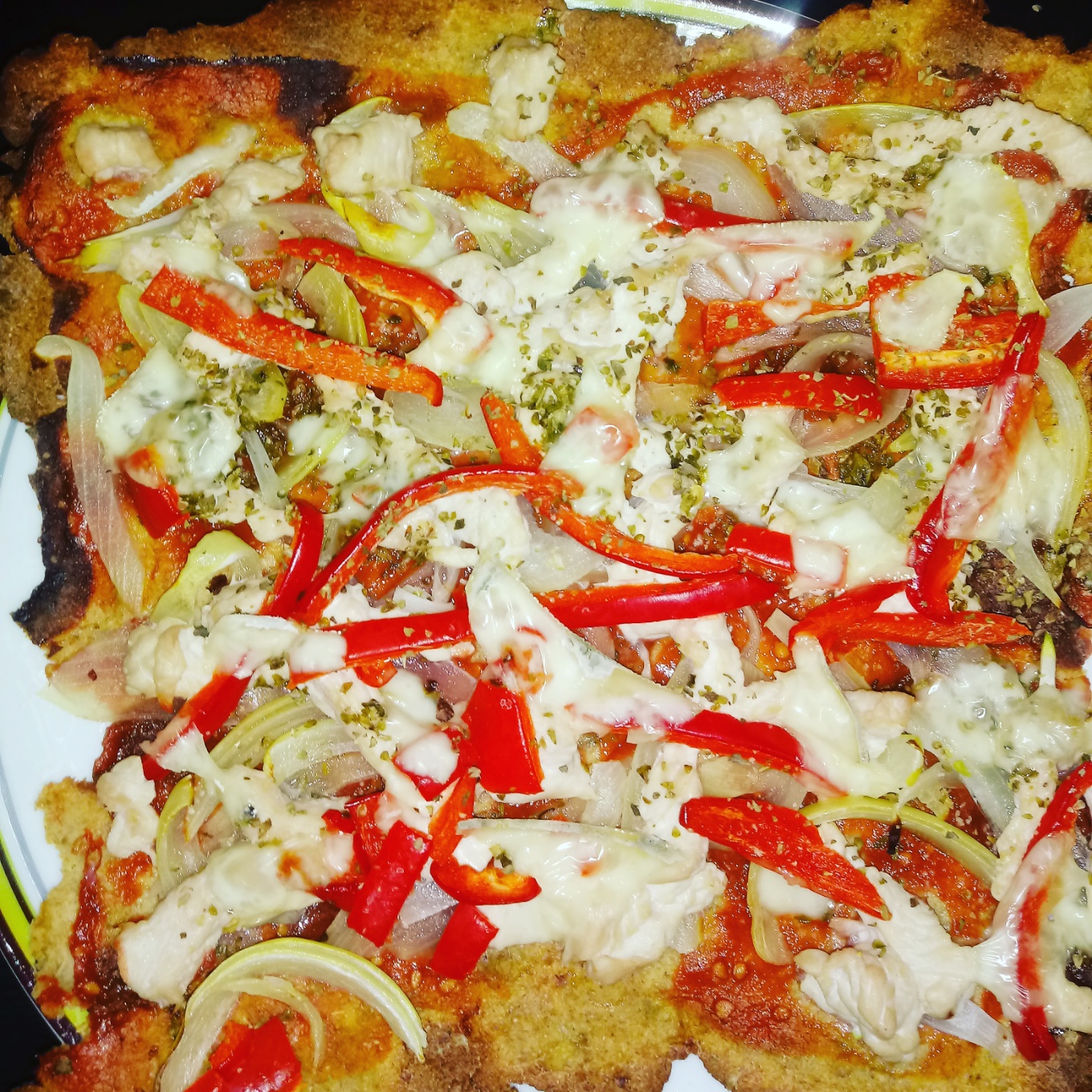 Pizza con masa de coliflor