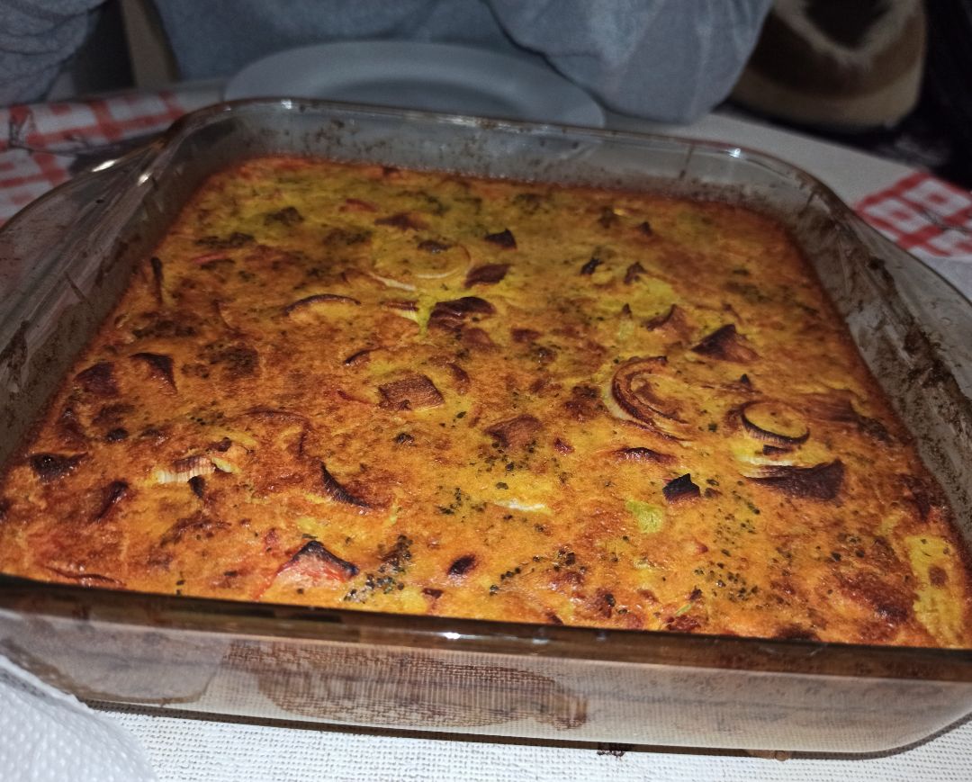 Pastel de garbanzos y verduras. Pastel de garbanzos y verduras.