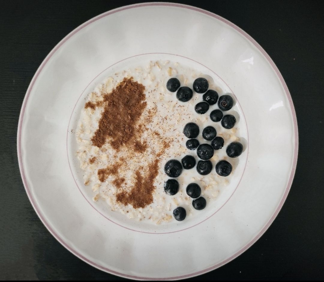 Gachas de avena con arándanos