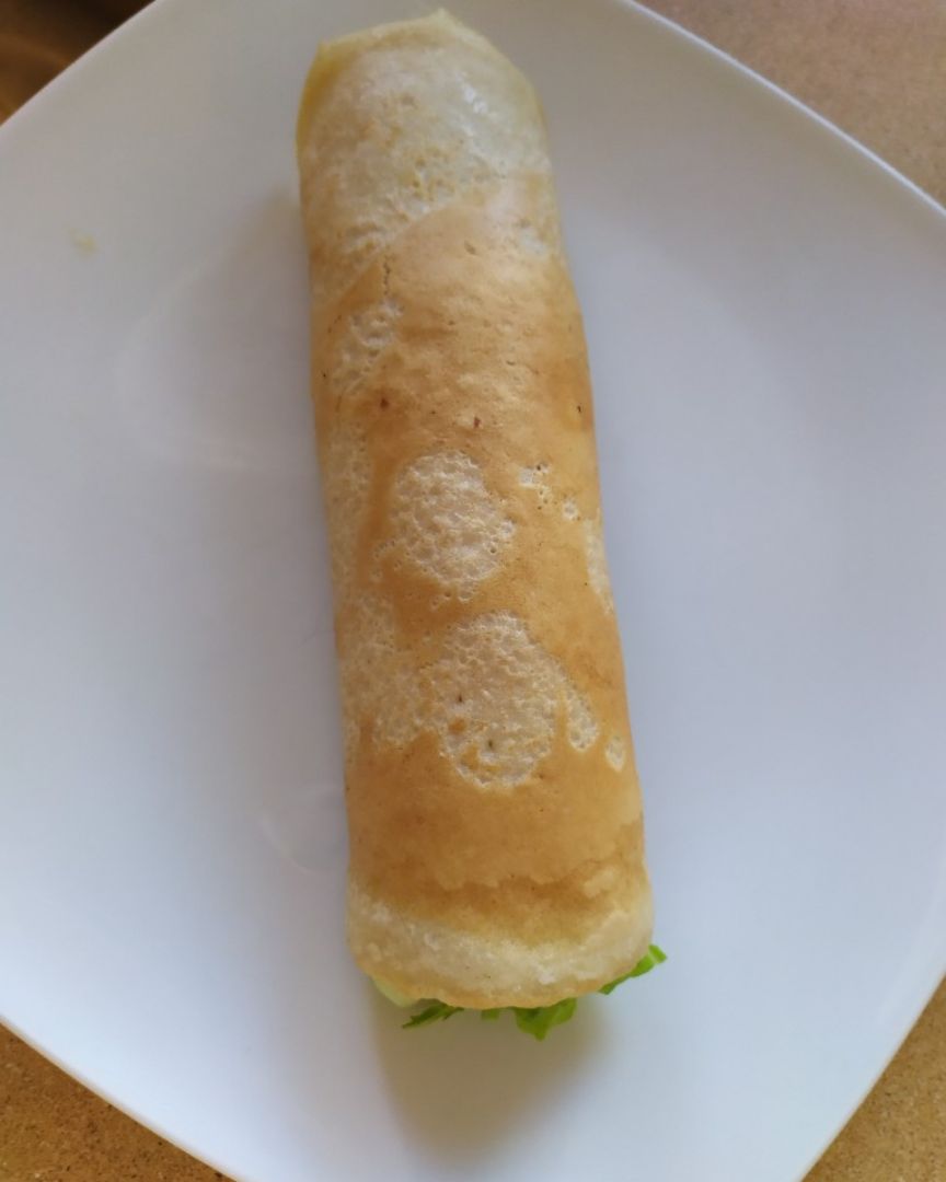 Crepes de Pavo,queso y lechuga Crepes de Pavo,queso y lechuga
