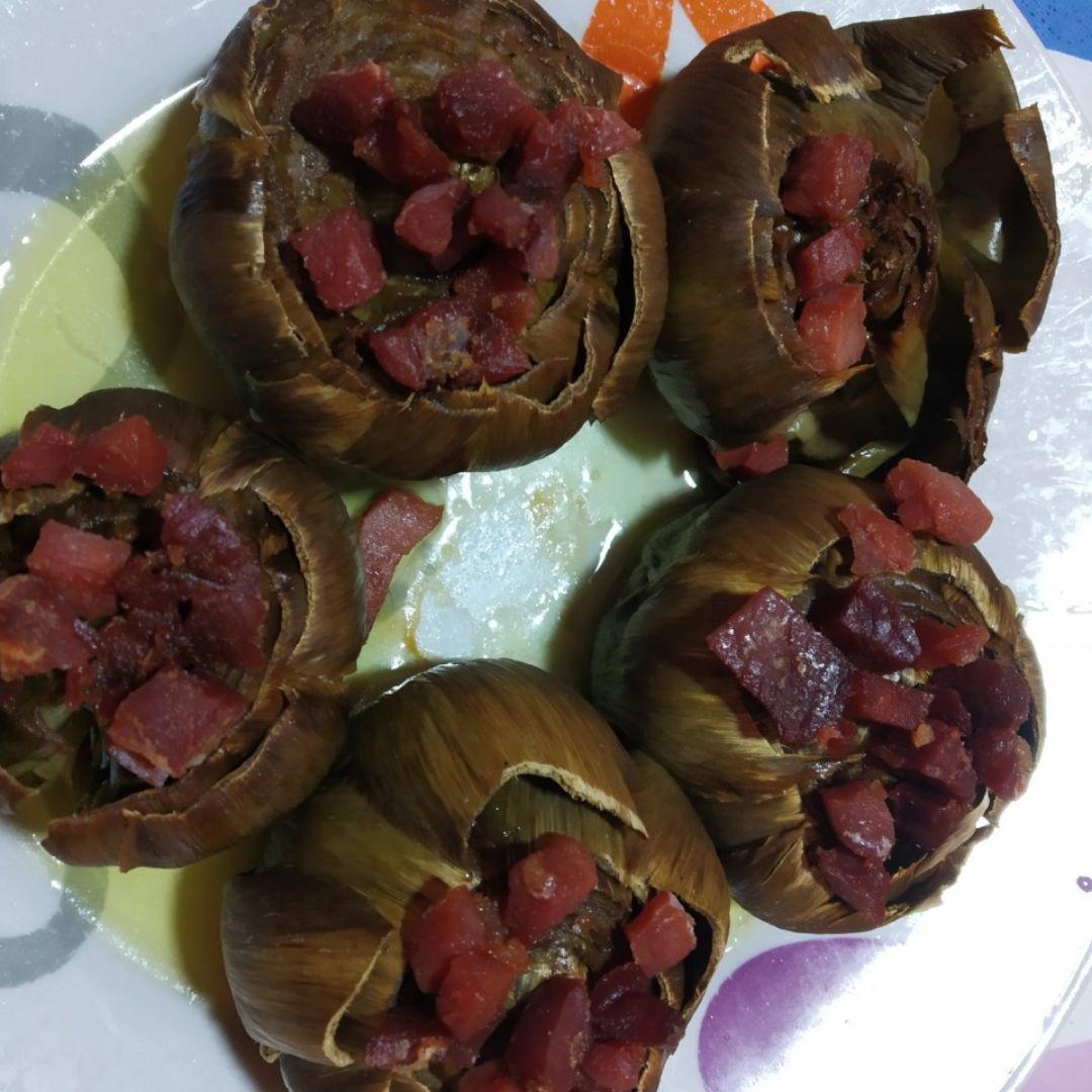 Alcachofas con jamón (Microondas) Alcachofas con jamón (Microondas)