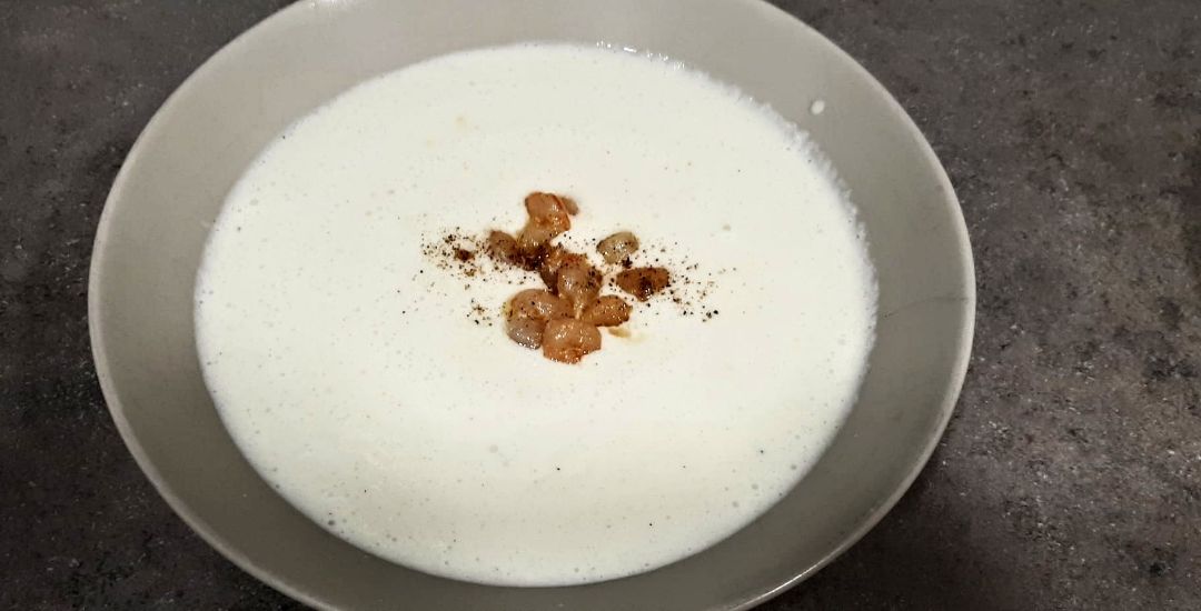 Sopa fría de pepino con gambas Sopa fría de pepino con gambas