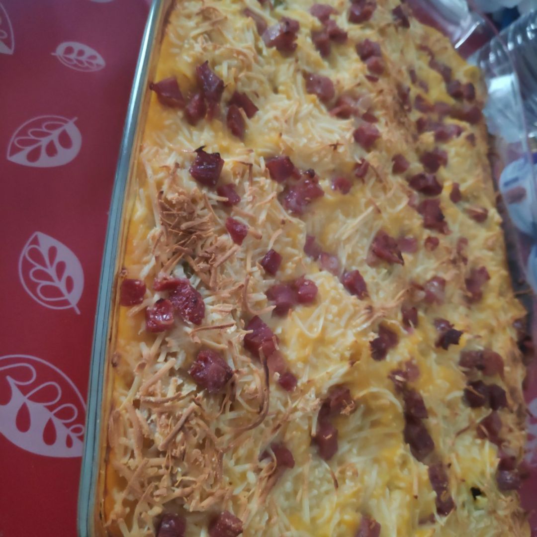 Pasta con Calabaza, jamón y queso gratinadoStep 0