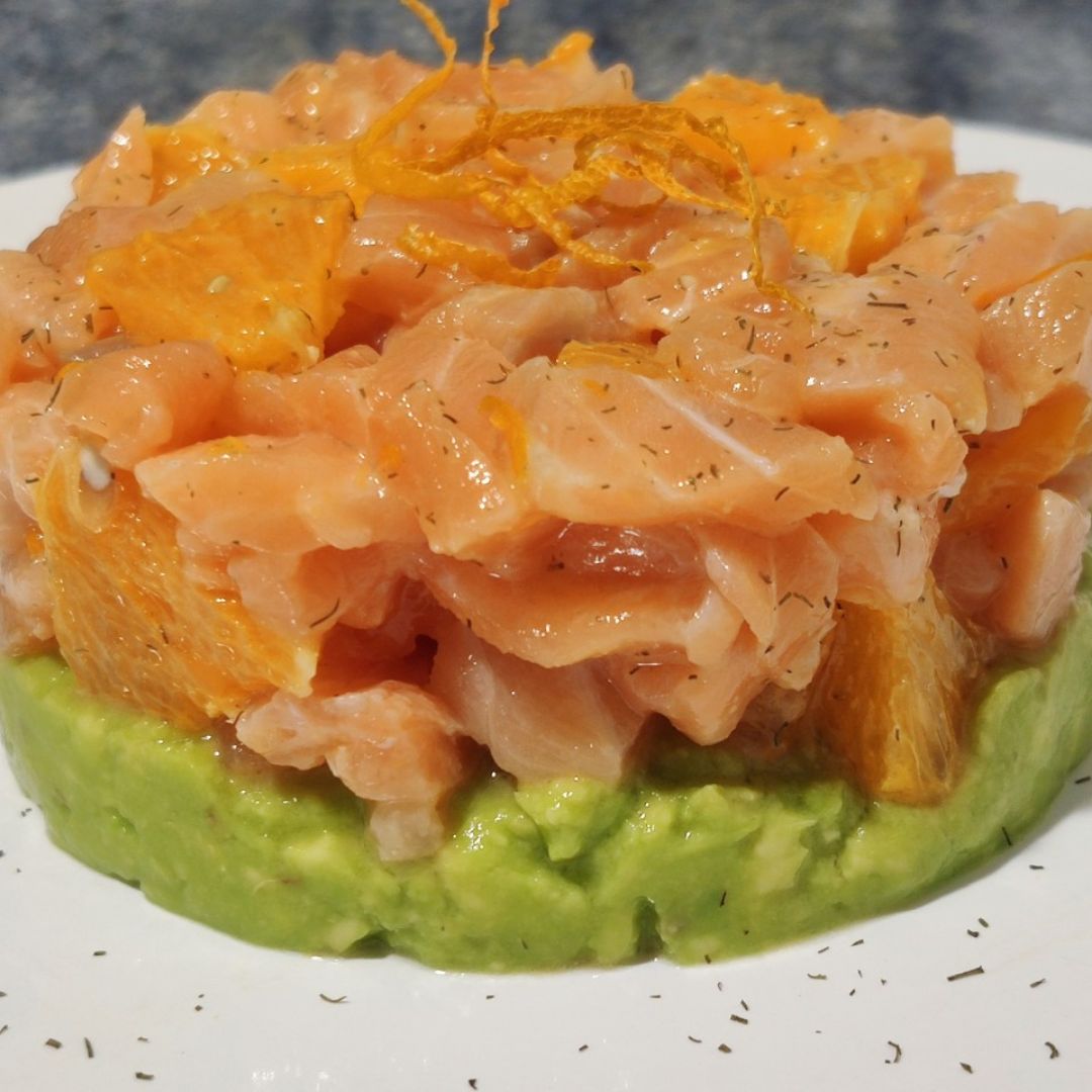 🍊Tartar de salmón, naranja y guacamole🥑