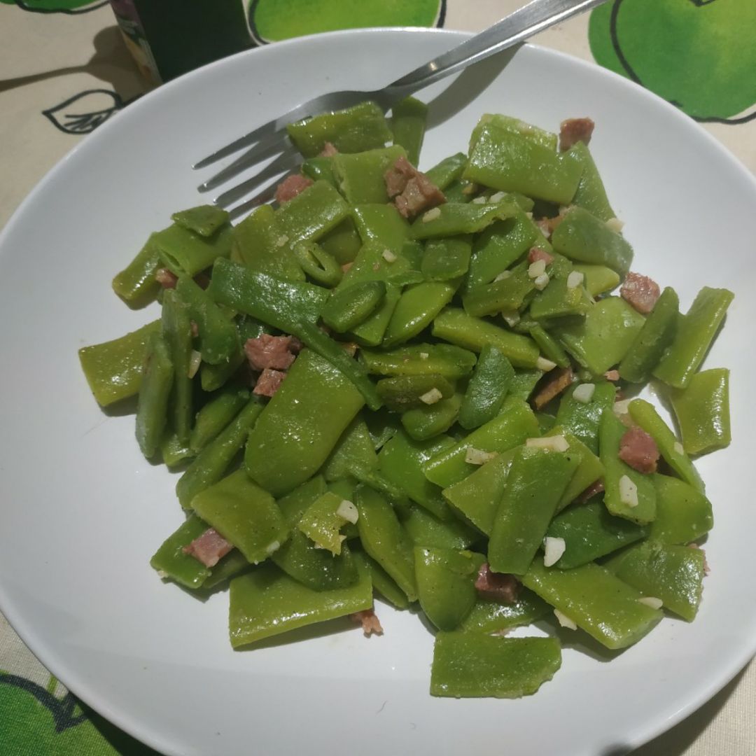 Judías salteadas con jamón Judías salteadas con jamón