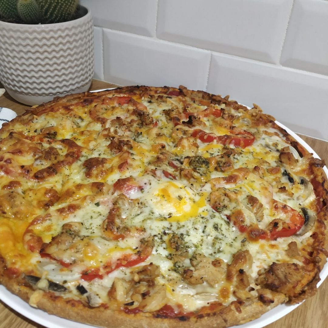 Pizza casera masa integral Pizza casera masa integral